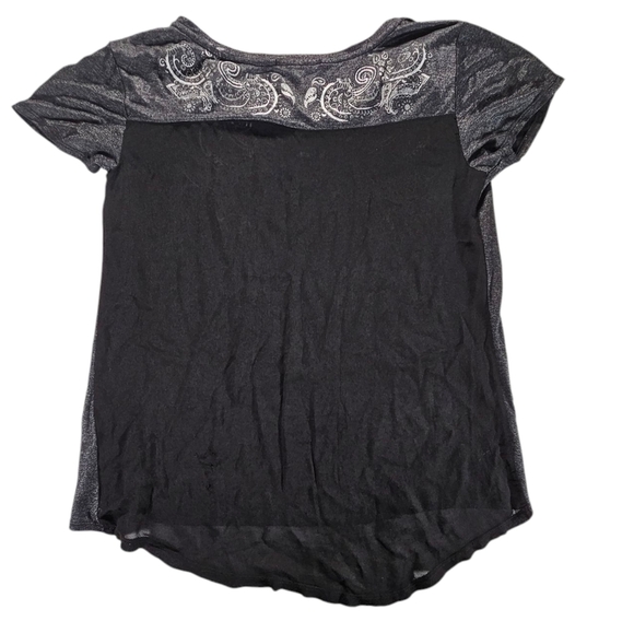 Crash & Burn Biker Black Distressed T-Shirt with White Graphic Size Medium - Picture 2 of 5
